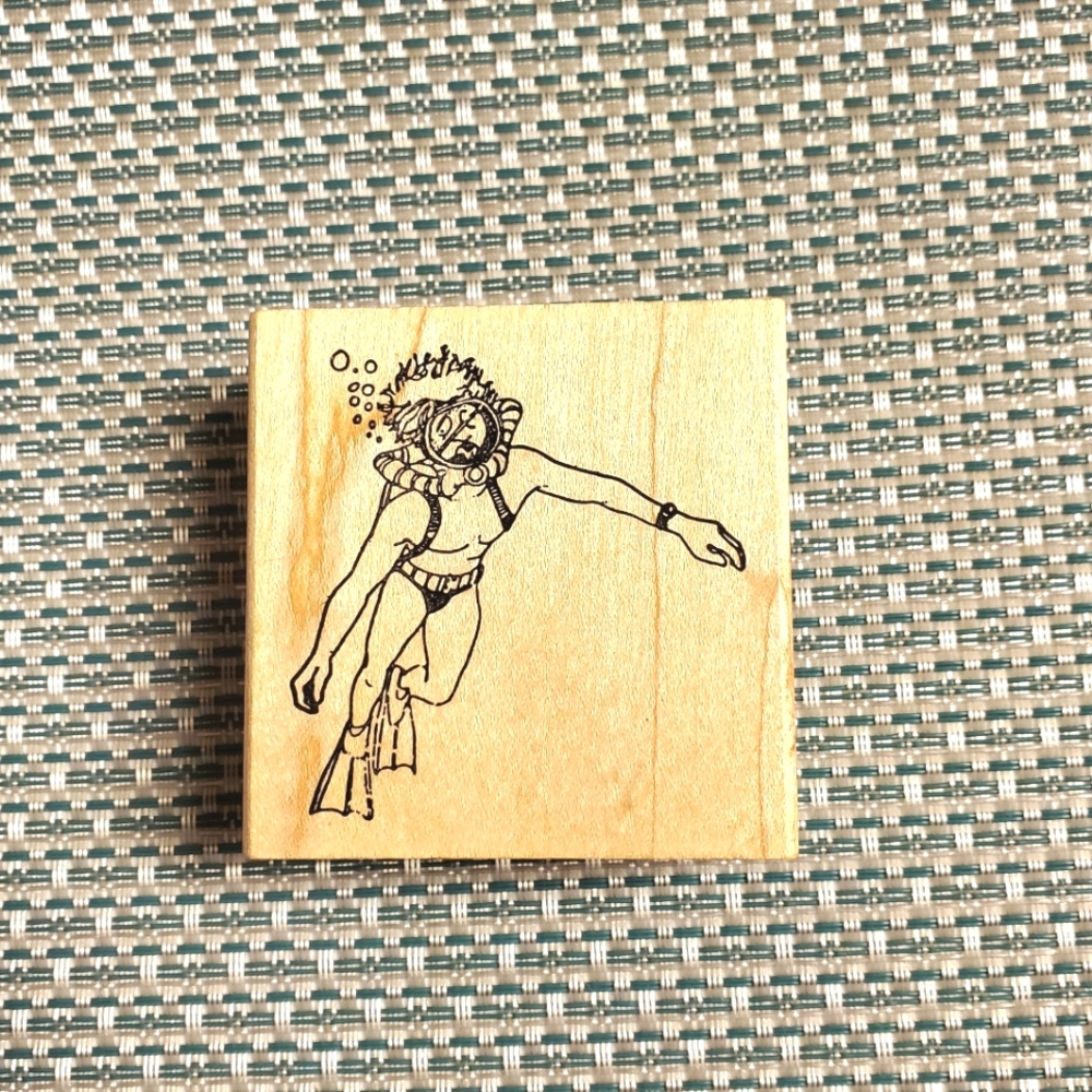 VTG Rubber Stamp underwater Diver
